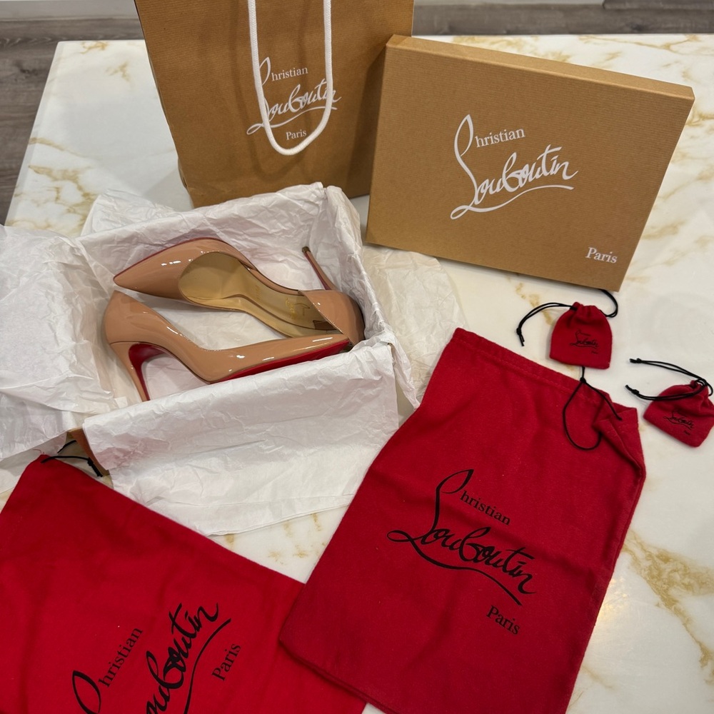 Christian Louboutin Nude Heels with Iconic Red Soles